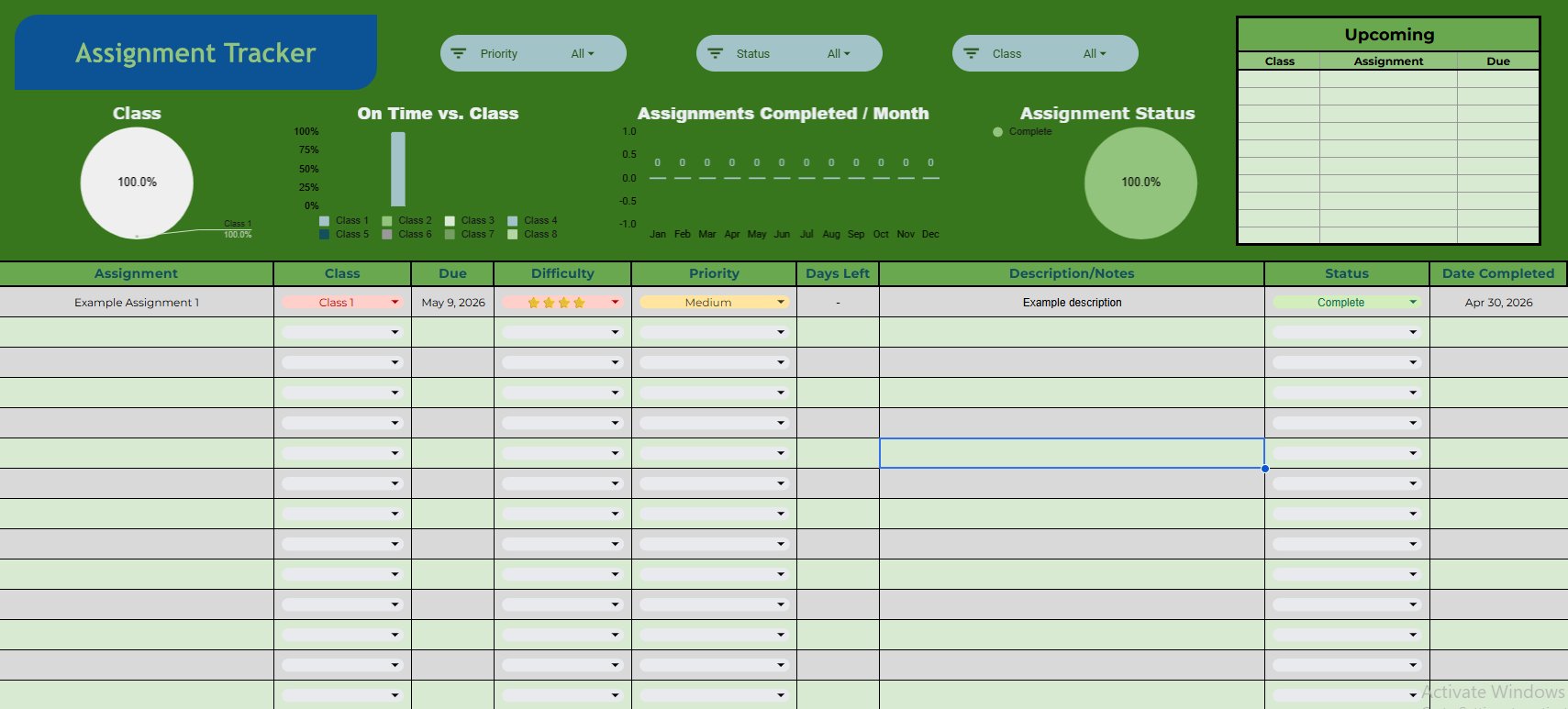 Assignment Tracker preview